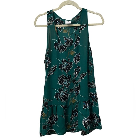 CABI ZOE FLORAL SLEEVELESS RUFFLE BLOUSE - Picture 2 of 5